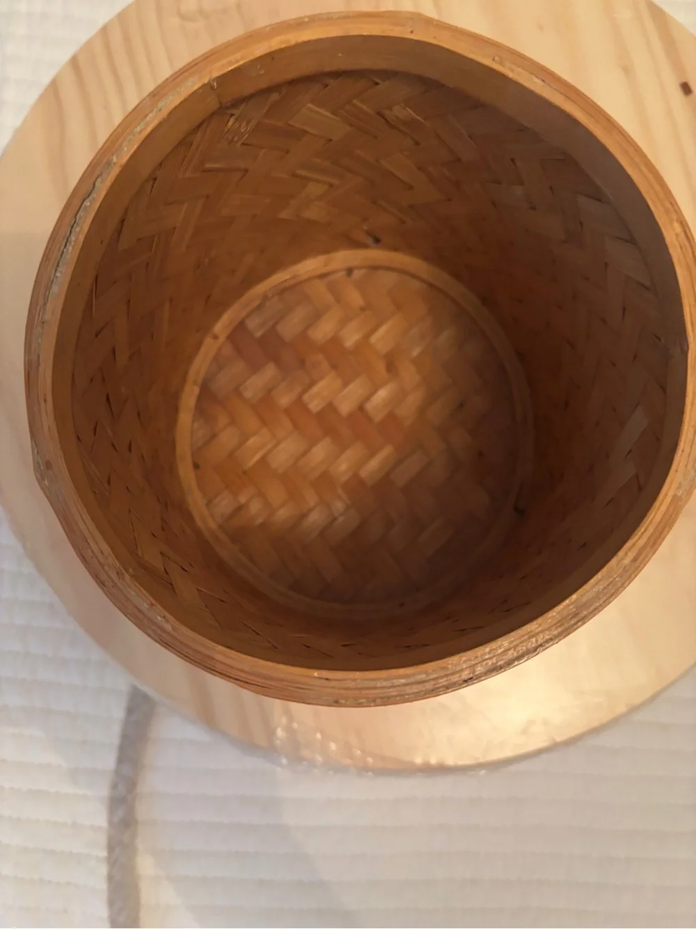 Vintage handwoven bamboo basket